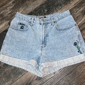 Denim Embroidered Women's Shorts